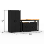 Armoires de rangement de garage avec 1 casier, 1 armoire murale et 1 armoire de base