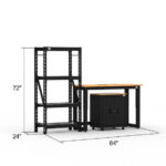 Armoires de rangement GARAGE CAT avec 1 armoire de base, 1 étagère et établi de 48 pouces