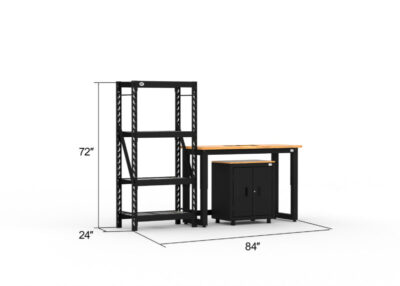 Armoires de rangement GARAGE CAT avec 1 armoire de base, 1 étagère et établi de 48 pouces