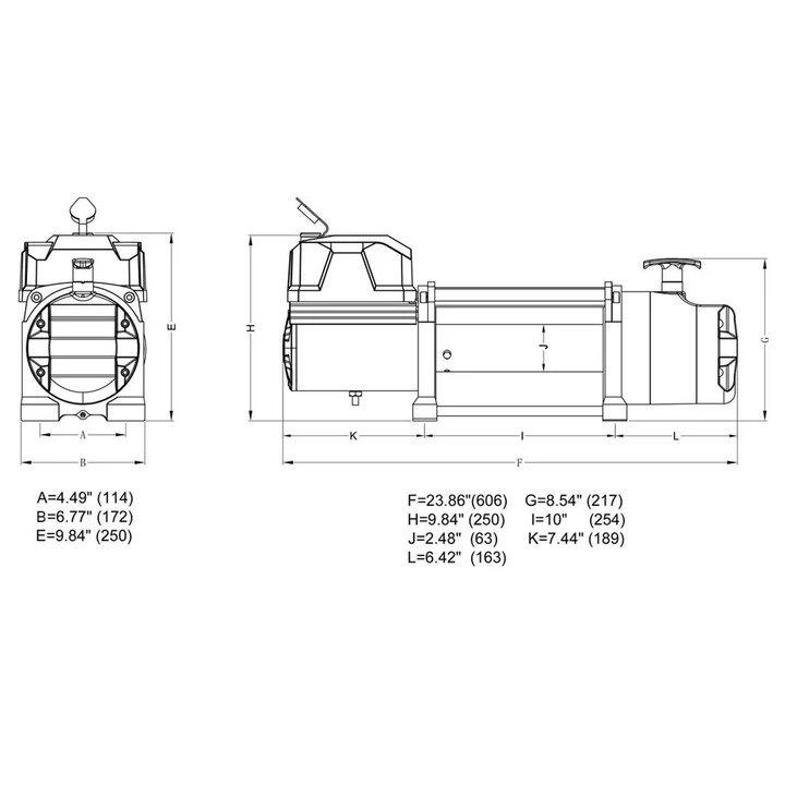 Novawinch PRO Plus 9500lb Winch 12v Synthetic Rope