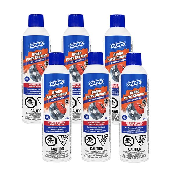 Gunk Non Flammable, Chlorinated Brake Parts Cleaner 538g 6pk1