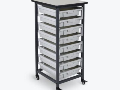 Luxor 8 piece Stackable Storage Bins for Luxor Mobile Bin Storage Systems 20lb Capacity per Bin