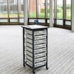 Luxor 8 piece Stackable Storage Bins for Luxor Mobile Bin Storage Systems 20lb Capacity per Bin4