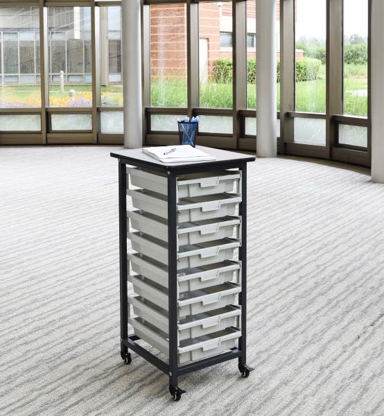 Luxor 8 piece Stackable Storage Bins for Luxor Mobile Bin Storage Systems 20lb Capacity per Bin4 Luxor 8 piece Stackable Storage Bins for Luxor Mobile Bin Storage Systems 20lb Capacity per Bin4