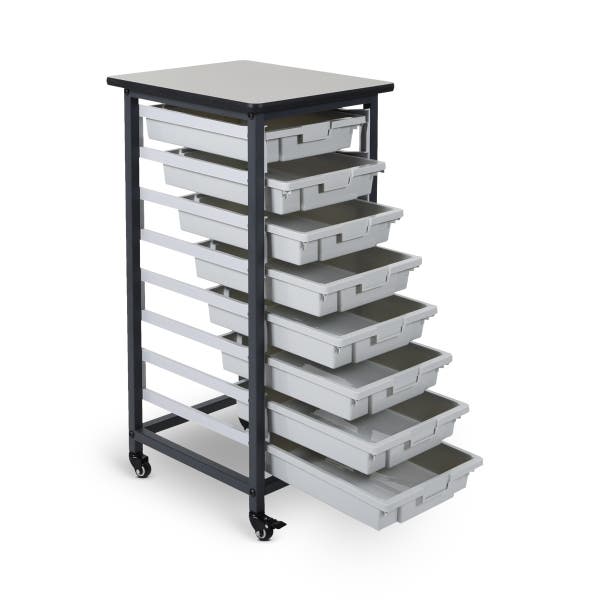 Luxor 8 piece Stackable Storage Bins for Luxor Mobile Bin Storage Systems 20lb Capacity per Bin5 Luxor 8 piece Stackable Storage Bins for Luxor Mobile Bin Storage Systems 20lb Capacity per Bin5