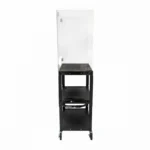 Luxor Adjustable Height 3 Shelf Steel AV Cart with Acrylic Sneeze Guard2