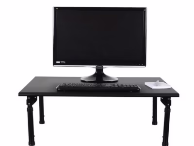 Luxor Adjustable Height Desk with Easy Adjust Foldable Legs for Portability and Easy Storage 32 x 24
