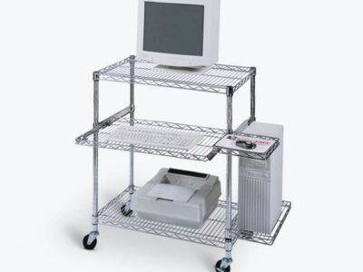 Luxor Adjustable Wire Mobile Workstation with Pullout Tray