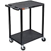 Luxor Flat Shelf Cart Two Shelves Black