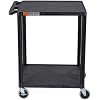 Luxor Flat Shelf Cart Two Shelves Black1