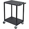 Luxor Flat Shelf Cart Two Shelves Black2 Luxor Flat Shelf Cart Two Shelves Black2