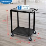 Luxor Flat Shelf Cart Two Shelves Black4