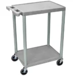 Luxor Flat Shelf Cart Two Shelves Grey