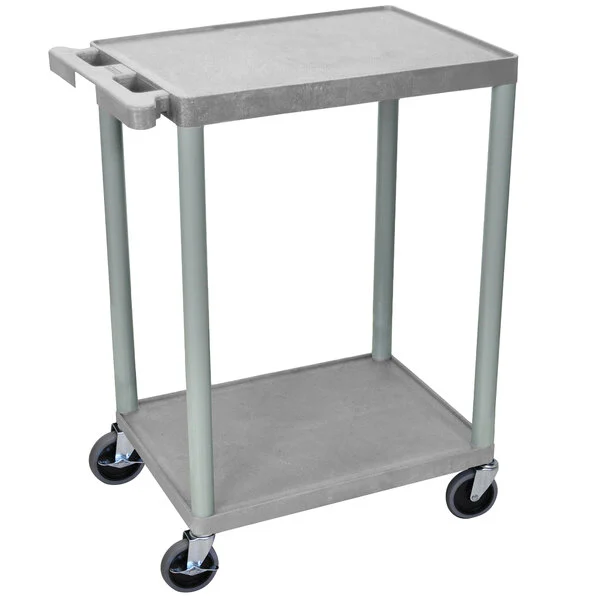 Luxor Flat Shelf Cart Two Shelves Grey Luxor Flat Shelf Cart Two Shelves Grey