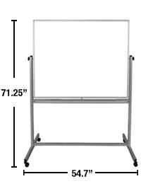 Luxor Mobile Double Sided Magnetic Whiteboard with Stand and Marker Tray 48 x 483