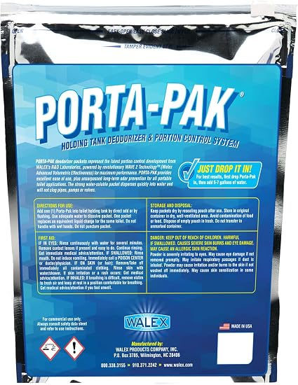 Walex Porta Pak Holding Tank Deodorizer Drop ins for RV and Marine 50 pack Fresh Scent1