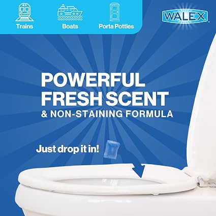 Walex Porta Pak Holding Tank Deodorizer Drop ins for RV and Marine 50 pack Fresh Scent4