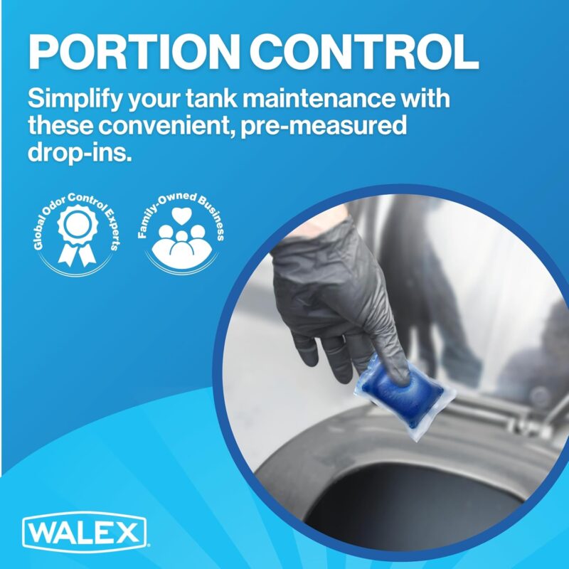 Walex Porta Pak Holding Tank Deodorizer Drop ins for RV and Marine 50 pack Fresh Scent6J