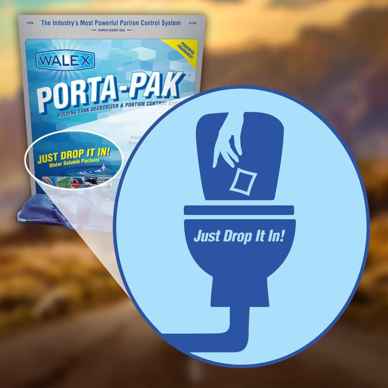 Walex Porta Pak Holding Tank Deodorizer Drop ins for RV and Marine 50 pack Fresh Scent7