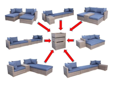 Allspace 5 piece Rattan Patio Set with Sunbrella Cushions Blue1.webp