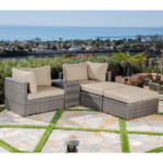 Allspace 5 piece Rattan Patio Set with Sunbrella Cushions Cream1.webp