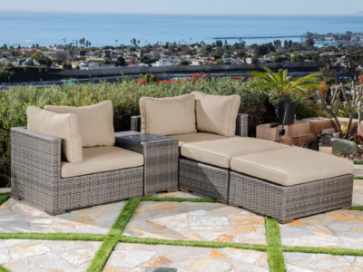 Allspace 5 piece Rattan Patio Set with Sunbrella Cushions Cream1.webp