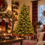 Monarch 9 ft Scotch Pine Pre-Lit Christmas Tree, 600 Warm White LED Lights, 56"