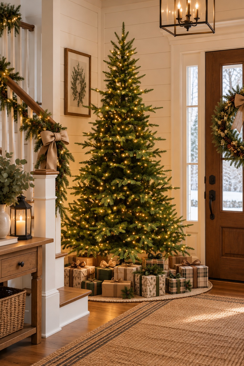 Monarch 9 ft Simcoe Spruce Pre-Lit Christmas Tree, 700 Warm White LED Lights, 56"