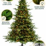 Monarch 6.5 ft Simcoe Spruce Pre-Lit Christmas Tree, 400 Warm White LED Lights, 50"