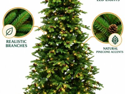 Monarch 7.5 ft Acadia Fir Christmas Tree with Pinecones