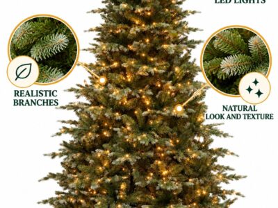 Monarch 9 ft Terranova Blue Spruce Pre-Lit Christmas Tree, 1,000 LEDs