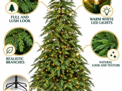 Monarch 9 ft Natures Touch B.C. Cedar Pre-Lit Christmas Tree, 1,500 LEDs
