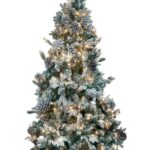 Monarch 9 ft Flocked Lasalle Slim Pre-Lit Tree, 850 LEDs