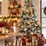 Monarch 9 ft Flocked Lasalle Slim Pre-Lit Tree, 850 LEDs