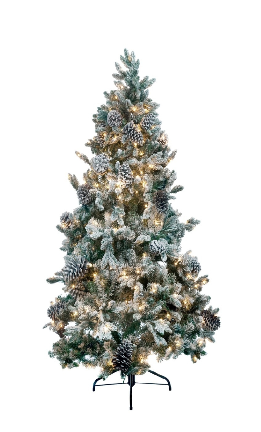 Monarch 7.5 ft Flocked Lasalle Slim Pre-Lit Christmas Tree, 500 Warm White LEDs