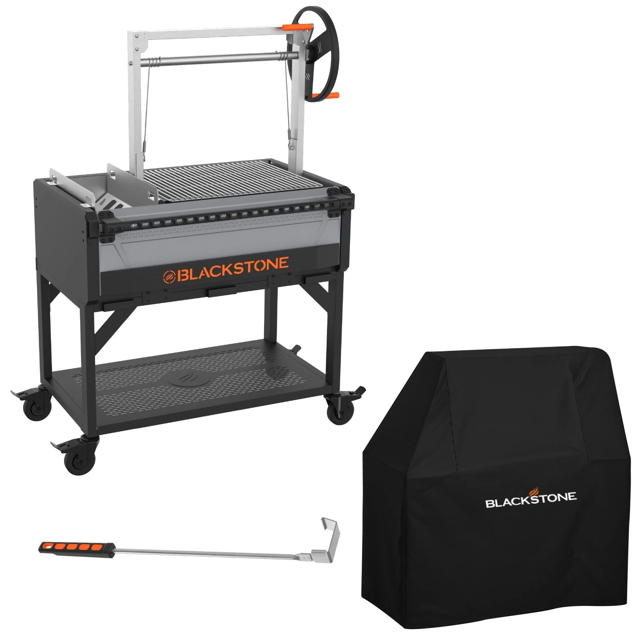 Blackstone Bronco Series Open Flame Grill with Soft Cover and Coal Rake Blackstone Bronco Series Open Flame Grill with Soft Cover and Coal Rake