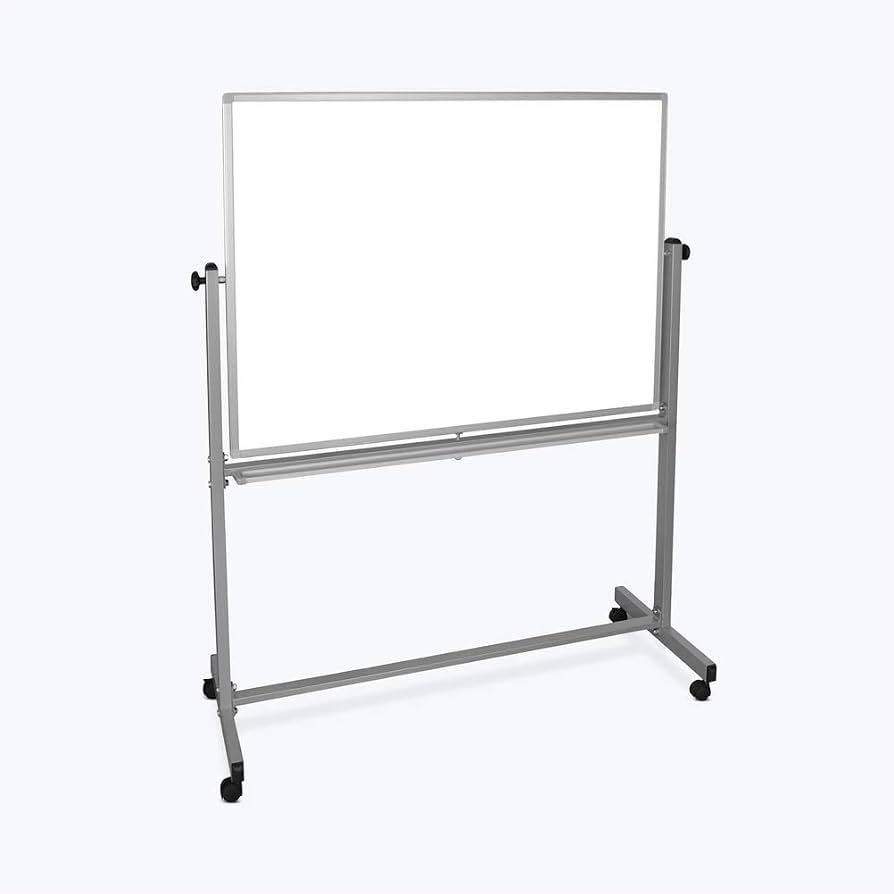 Luxor Mobile Double-Sided Magnetic Whiteboard with Stand and Marker Tray - 48 x 36 Luxor Mobile Double-Sided Magnetic Whiteboard with Stand and Marker Tray - 48 x 36