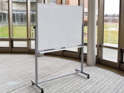 Luxor Mobile Double-Sided Magnetic Whiteboard with Stand and Marker Tray - 48 x 36